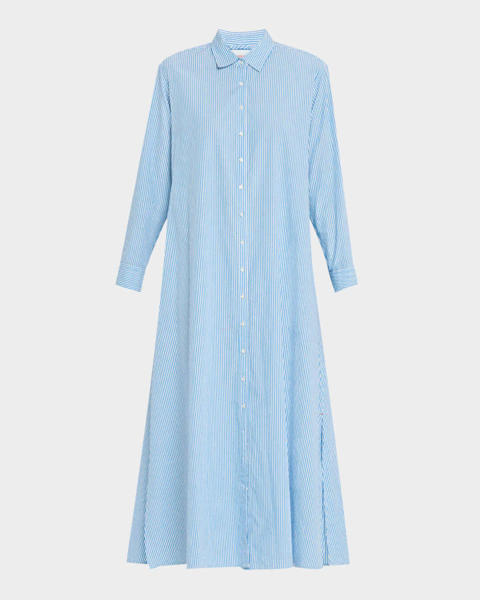 Boden Striped Cotton Maxi Shirtdress